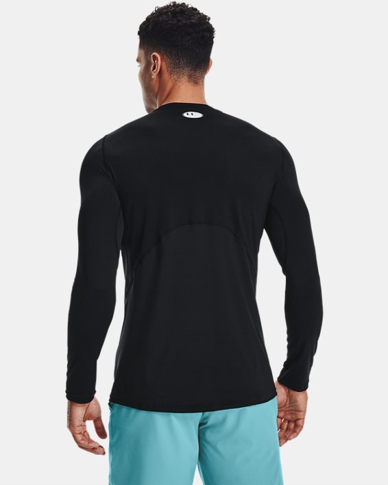 Men's HeatGear® Fitted Long Sleeve, Black, pdpMainDesktop image number 1